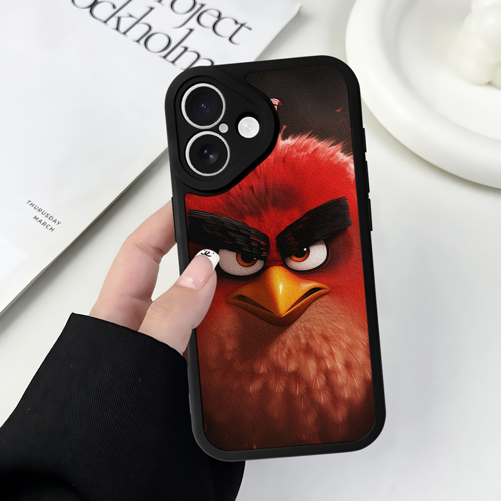（画像用） Angry Birds アングリーバード 【iPhone 16シリーズ対応】シリコンスマホケース（レザー調） 材質：シリコン